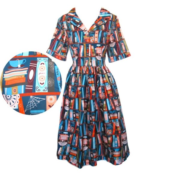 halloween lindy bop books dress size medium 12 goth whimsygoth - Picture 3 of 7